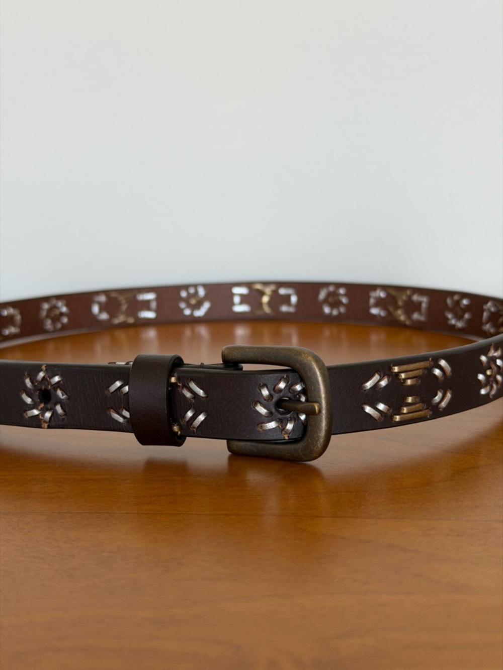 Gennie Leather Women’s Brown Waist Balt Southwestern Boho Cowgirl - 39” - Picture 2 of 16